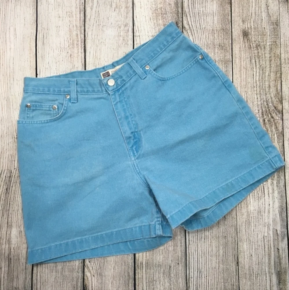Vintage Faded Glory Turquoise High Waist Shorts - Picture 1 of 2